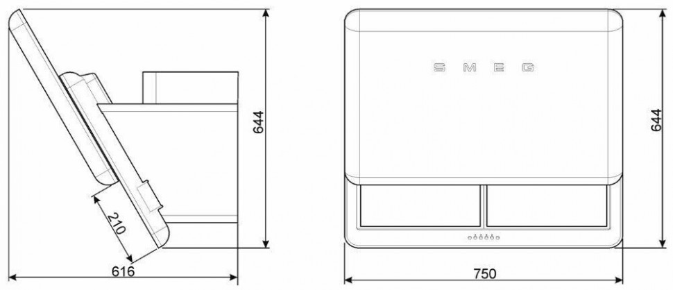 Каминная вытяжка Smeg KFAB75CR