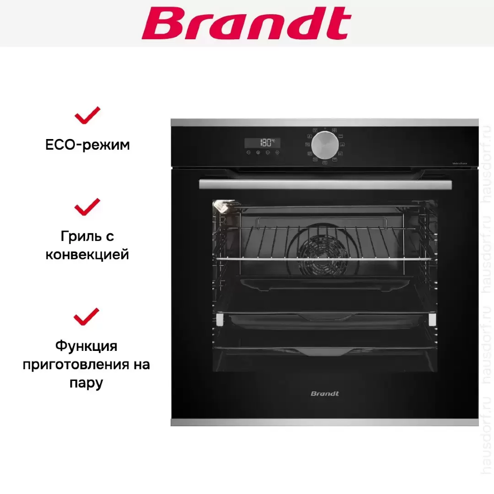 Духовой шкаф с паром Brandt BOP7537LX (пиролиз)