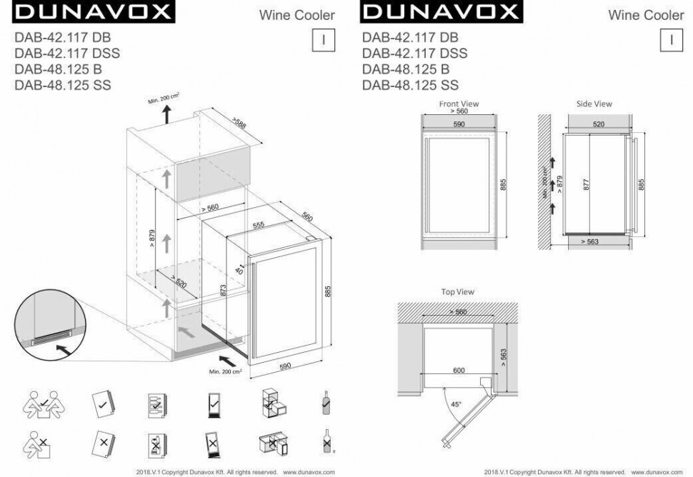 Винный шкаф Dunavox DAB-48.125B