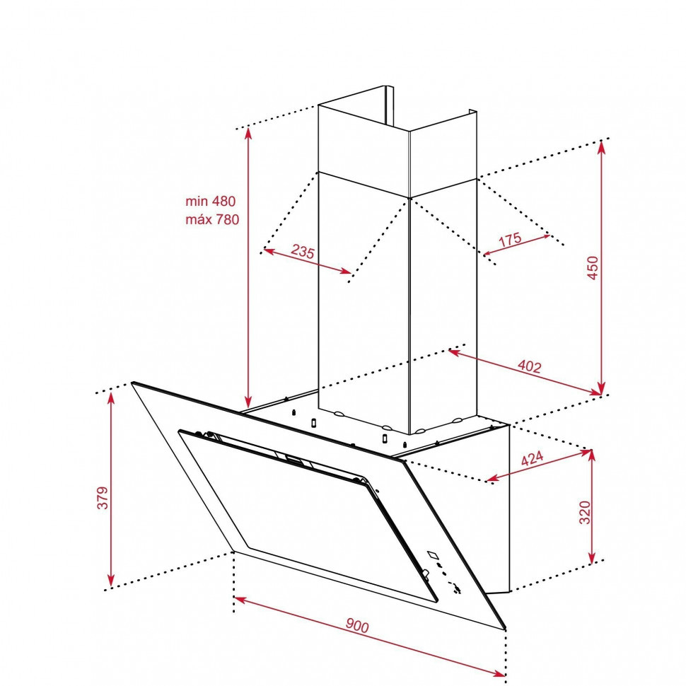 Каминная вытяжка Teka DVT 98660 TBS