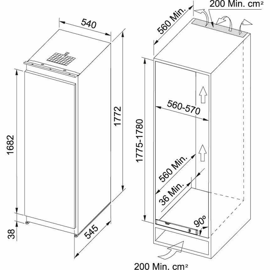 Встраиваемый морозильник Franke FSDF 330 NF NE F