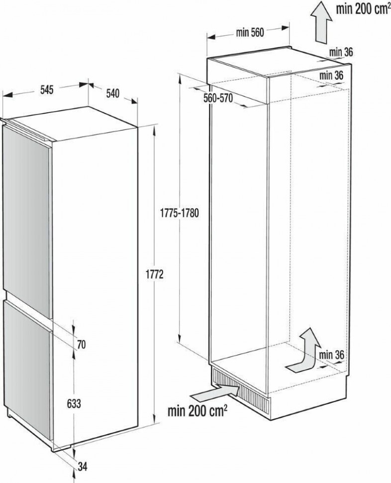Встраиваемый холодильник Gorenje NRKI 4181 A1