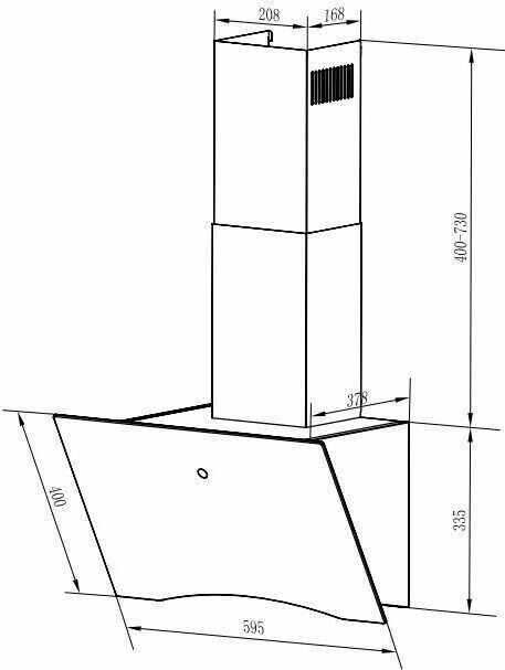 Каминная вытяжка Weissgauff ASSY 60 TC BL