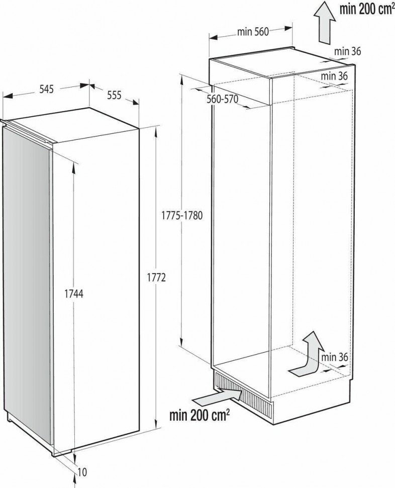 Встраиваемый морозильник Gorenje FNI 5182 A1