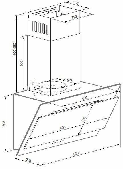 Каминная вытяжка GRAUDE DH 60.0 GE
