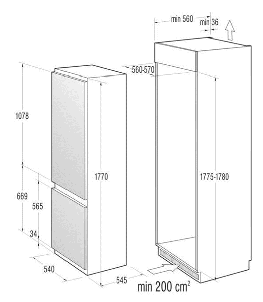 Встраиваемый холодильник Gorenje RKI 4181 AW