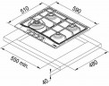 Газовая варочная панель Franke FHTL 604 3G TC SH E