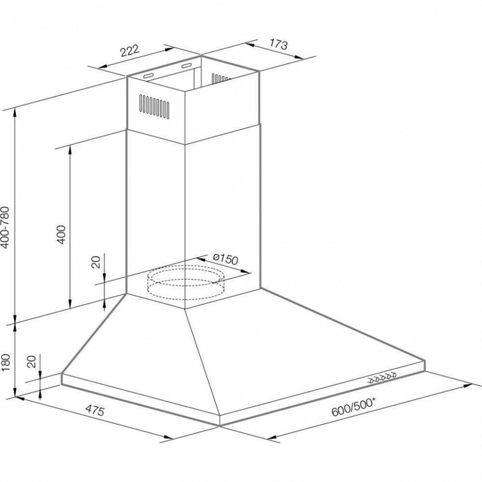 Каминная вытяжка GRAUDE DHP 50.0 E