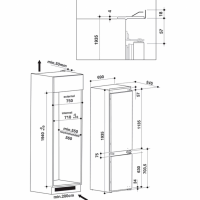 Встраиваемый холодильник комби Whirlpool SP40 801 EU