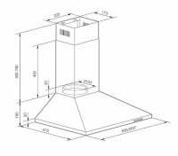 Каминная вытяжка GRAUDE DHP 60.0 EL