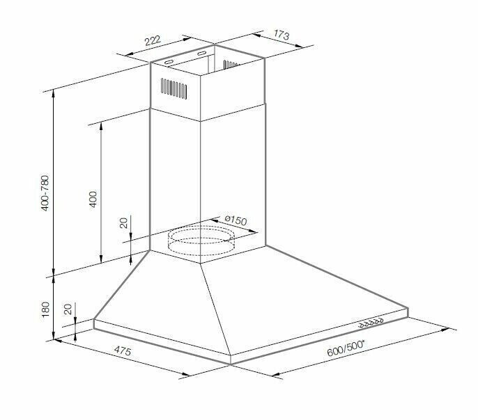 Каминная вытяжка GRAUDE DHP 60.0 EL