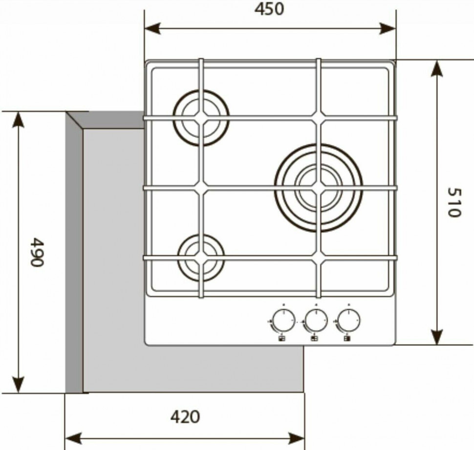Газовая варочная панель Lex GVG 431 WH