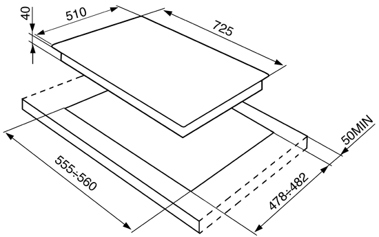 Газовая варочная панель Smeg P272XGH
