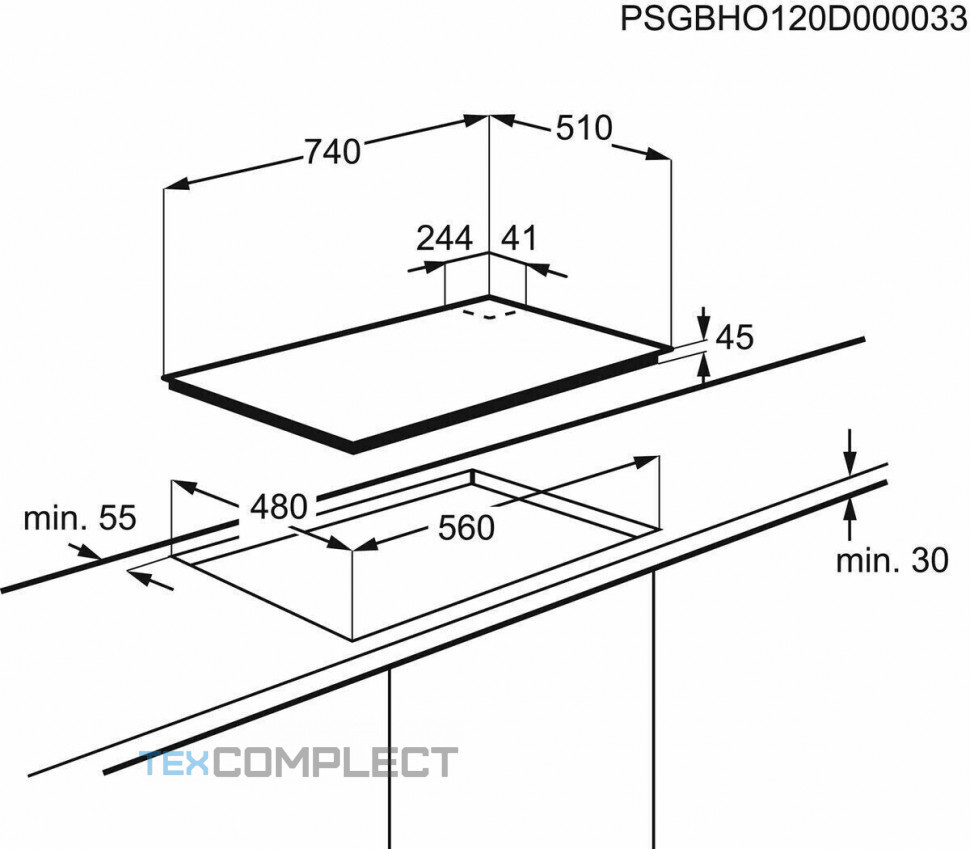 Газовая варочная панель Electrolux EGG 7536 SK