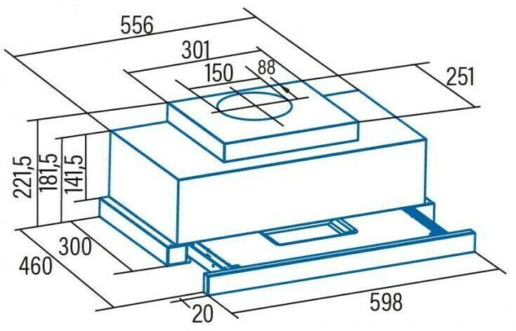 Встраиваемая вытяжка Cata TFH 6630 WH