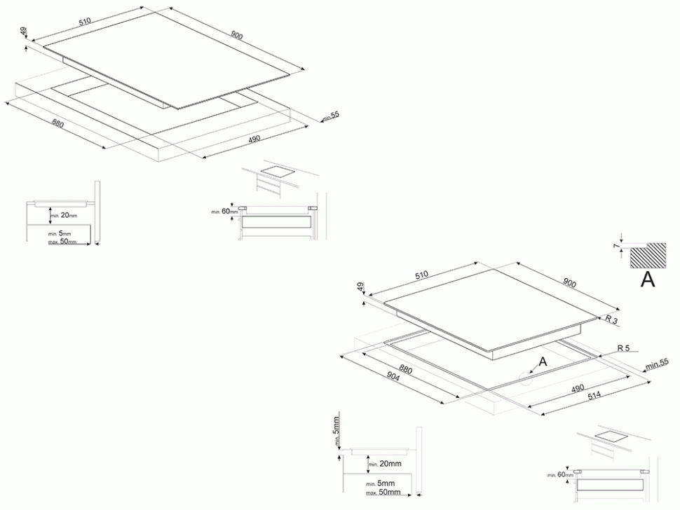 Индукционная варочная панель Smeg SI2M7953DW