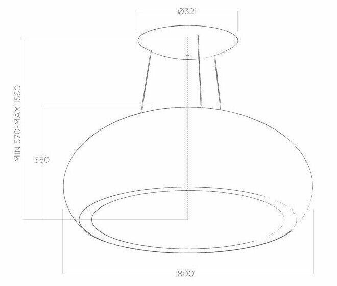 Островная вытяжка Elica Seashell BL/F/80