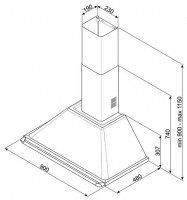 Каминная вытяжка Smeg KT90BL