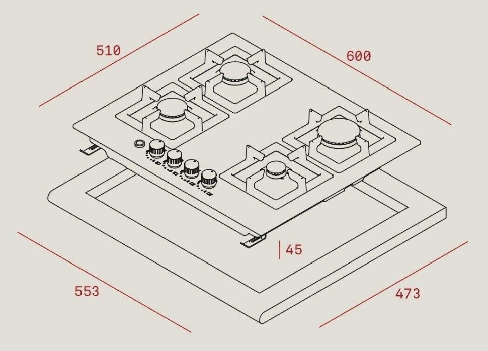 Газовая варочная панель Teka EFX 60 4G AI AL CI DR