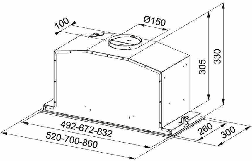 Встраиваемая вытяжка Franke FBI 537 XS LED