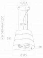 Островная вытяжка Elica Wave BL/F/51