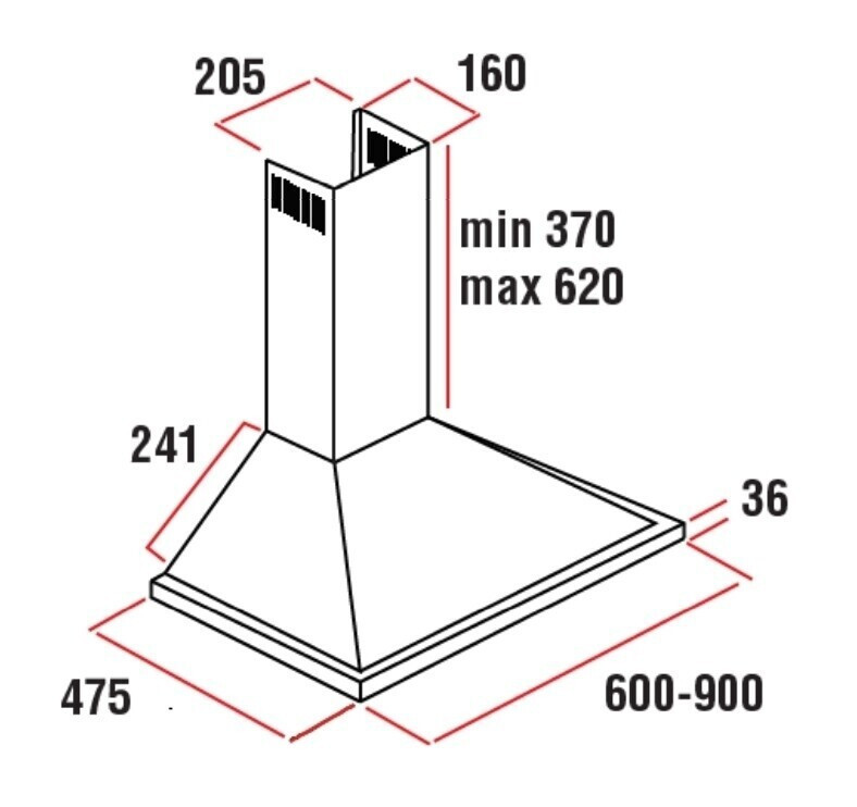 Каминная вытяжка De'Longhi KT-F 61 WH