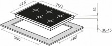 Газовая варочная панель MAUNFELD EGHE 75 33 CWG