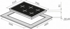 Газовая варочная панель MAUNFELD EGHE 75 33CB R