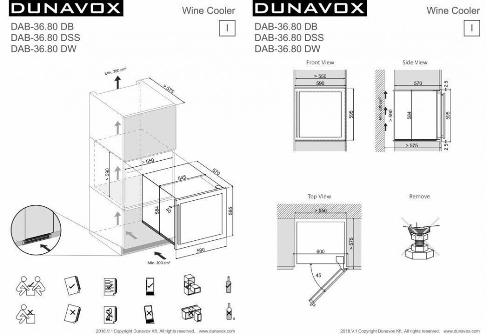 Винный шкаф Dunavox DAB-36.80DSS
